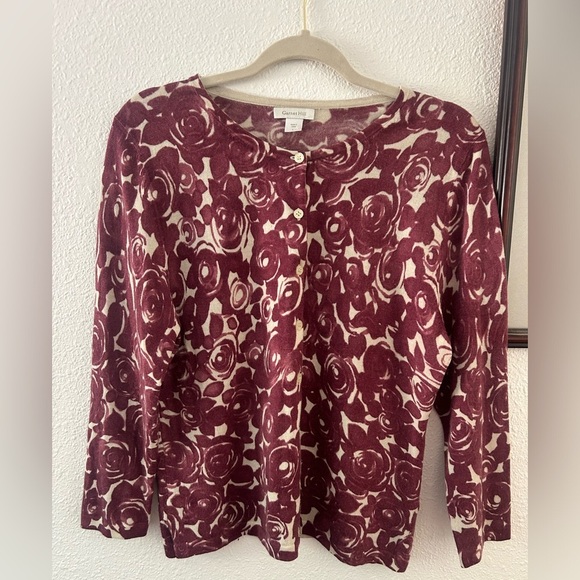 Garnet Hill  100% Merino Wool women’s large cardigan - Picture 1 of 5